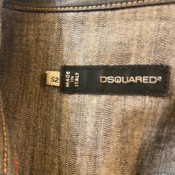 Distressed denim and leather high end Dsquared run way shirt - Picture 7 of 9